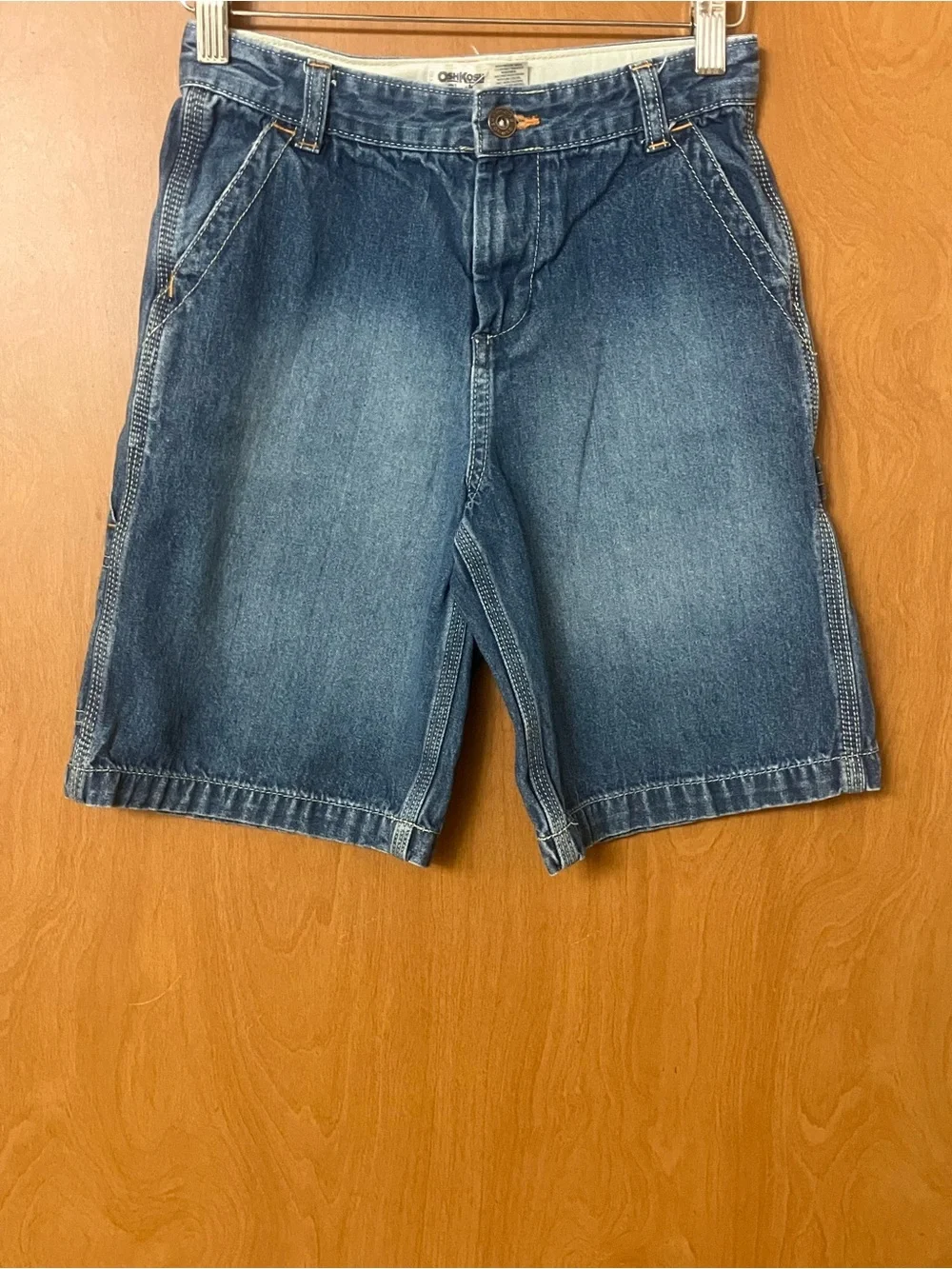 OshKosh Bgosh Boy's Blue Denim Extend Waist Carpenter Shorts Size 8